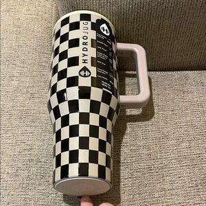 HydroJug Black and White Checkered Bottle